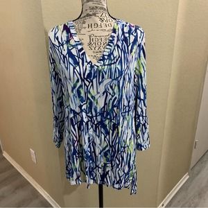 Liz Claiborne blue and white long‎ sleeve size XL